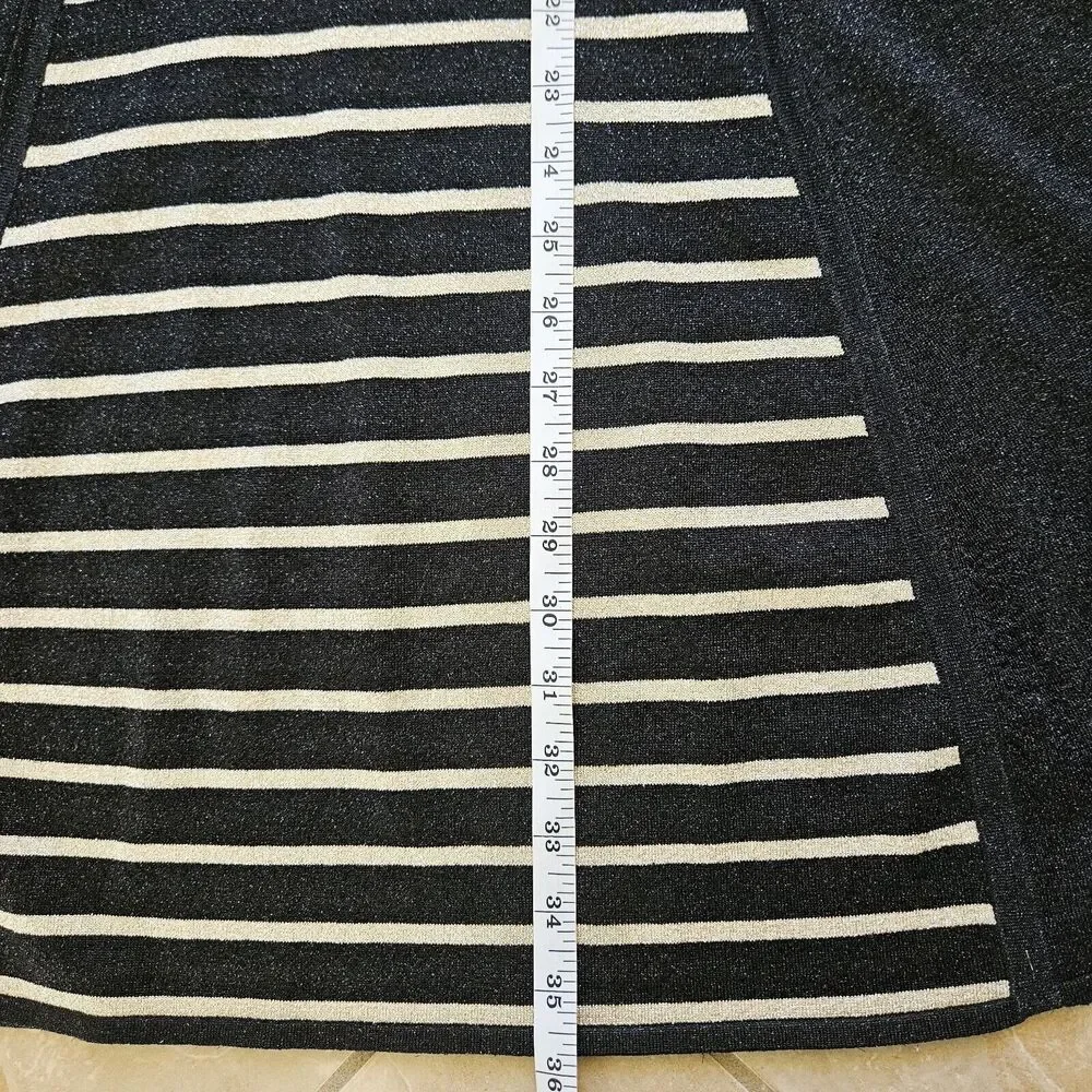 J.McLaughlin Emilie Dress Womens XS Sleeveless Knit Black/Gold Metallic Tank